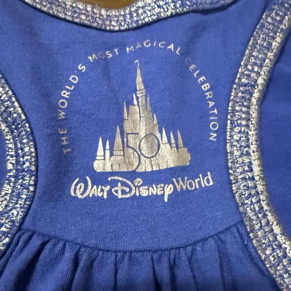 Walt Disney World Shimmer Tank Top Girls 7 50th Anniversary Resort Vacation